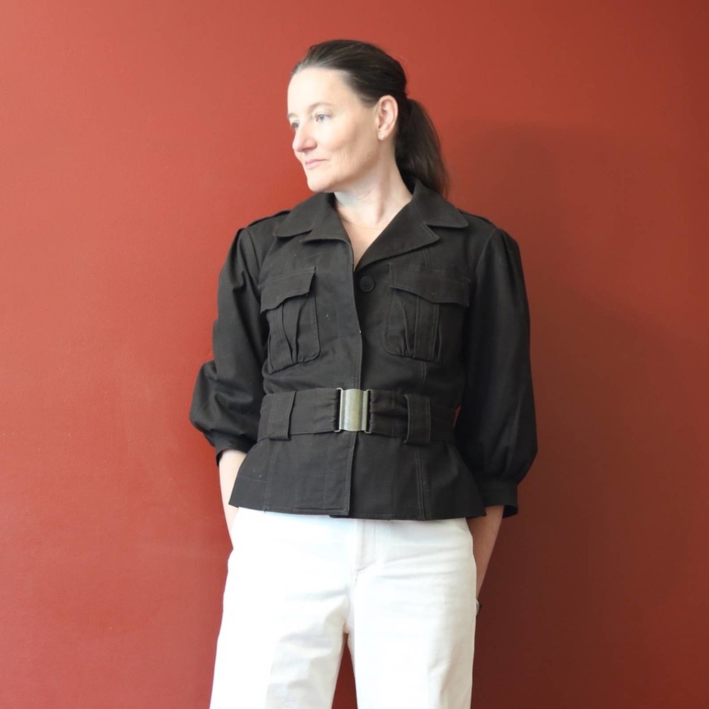 Zara Cotton Brown Belted Field Jacket Size Large